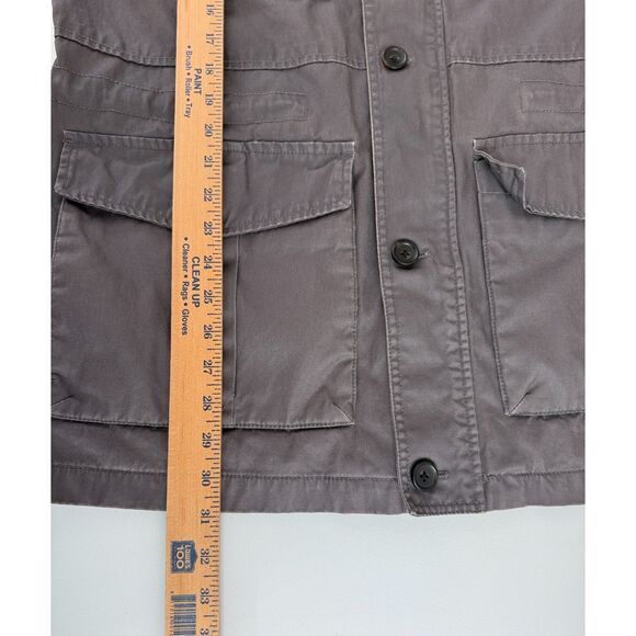 Banana Republic Gray Flannel Lined Field Military Utility Safari Jacket Men's L - Picture 10 of 12